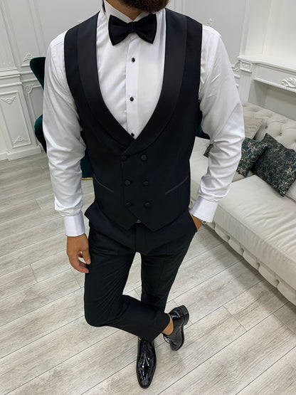 Lazio Black Slim Fit Shawl Lapel Tuxedo
