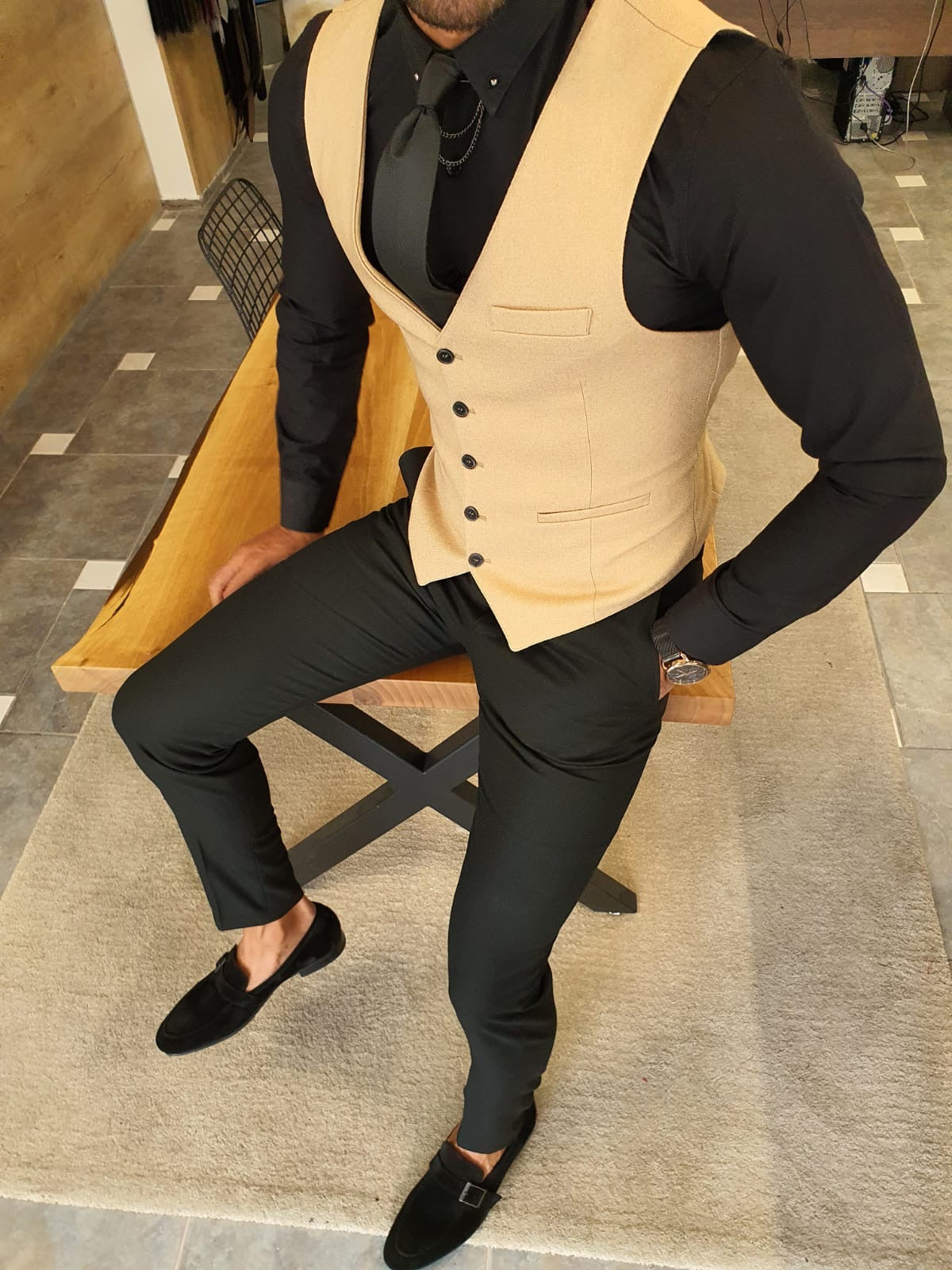 Edmond Beige Slim Fit Blazer - Versatile Elegance for Any Occasion