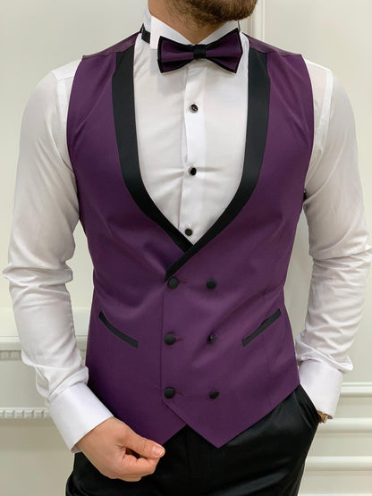 Napoli Purple Slim Fit Shawl Lapel Tuxedo