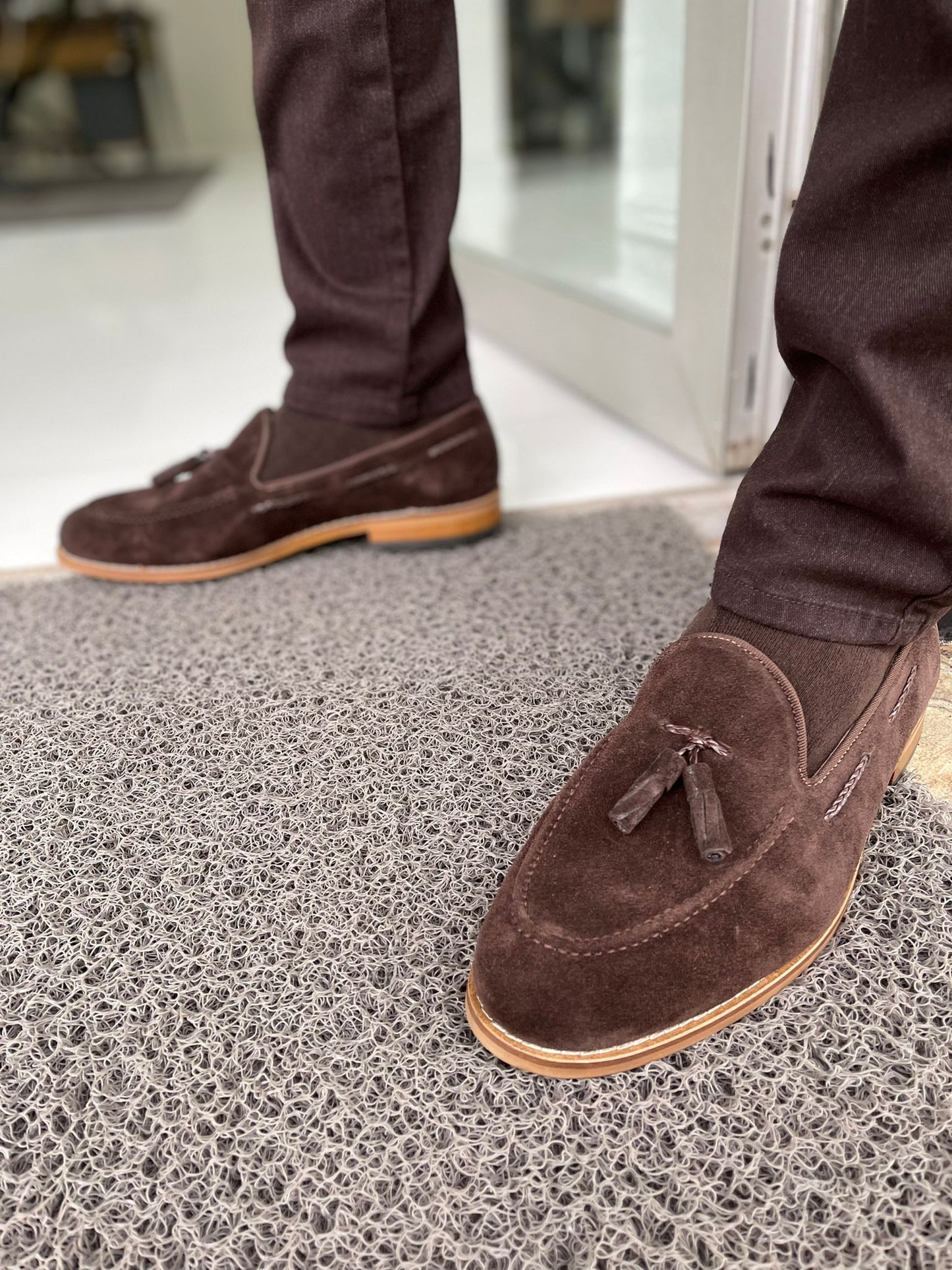 Remy Brown Suede Tassel Loafers for Men