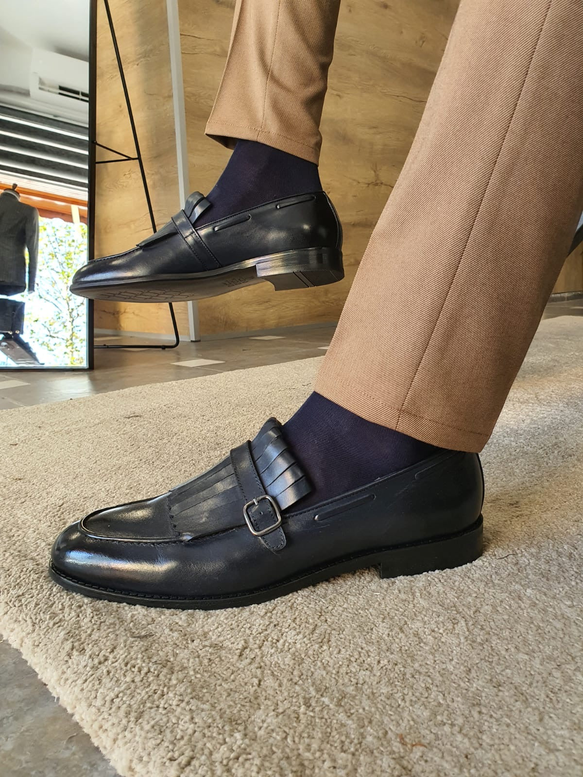 Torino Dark Blue Kilt Loafers