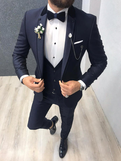 Lazio Navy Blue Slim-Fit Tuxedo