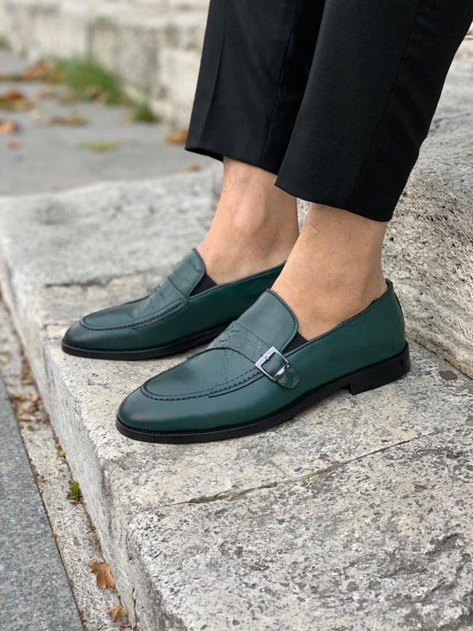 Stanoss Green Buckle Shoes - Timeless Elegance