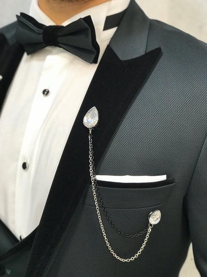 Ventura Green Slim Fit Velvet Peak Lapel Tuxedo