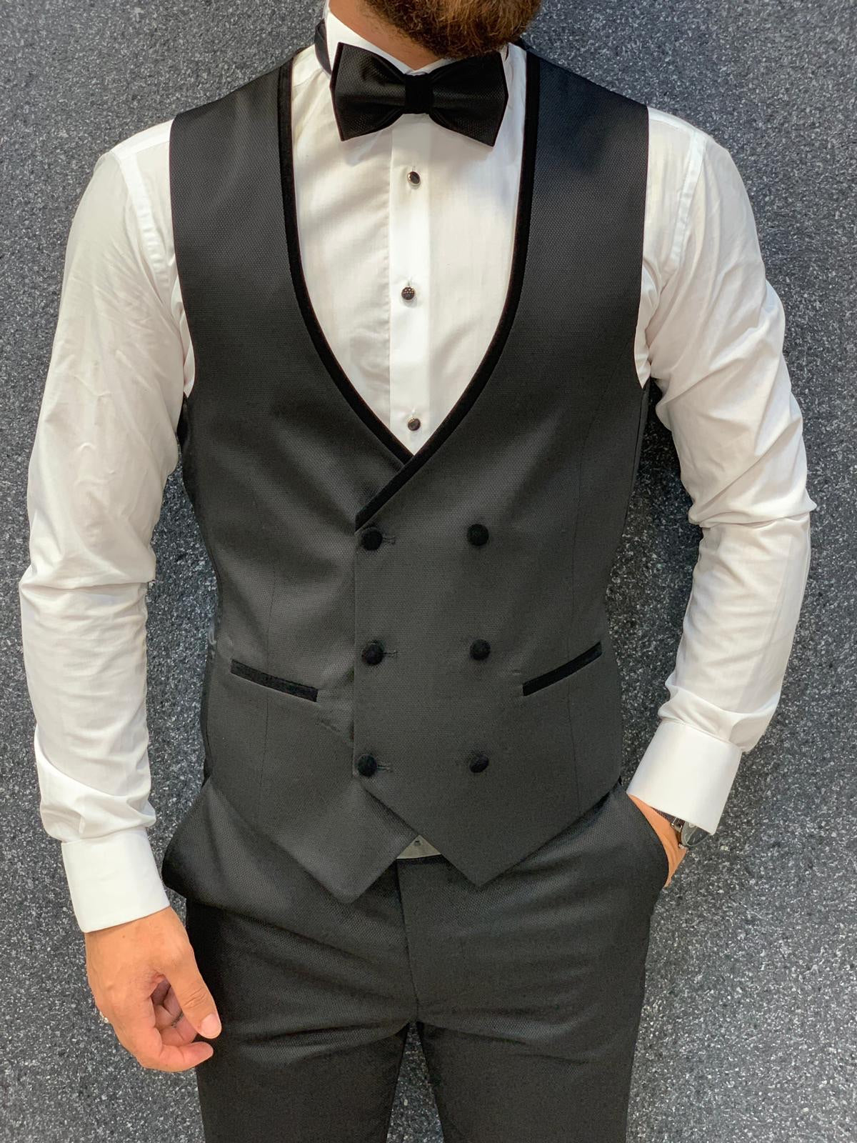 Acacia Black Slim Fit Tuxedo for Men