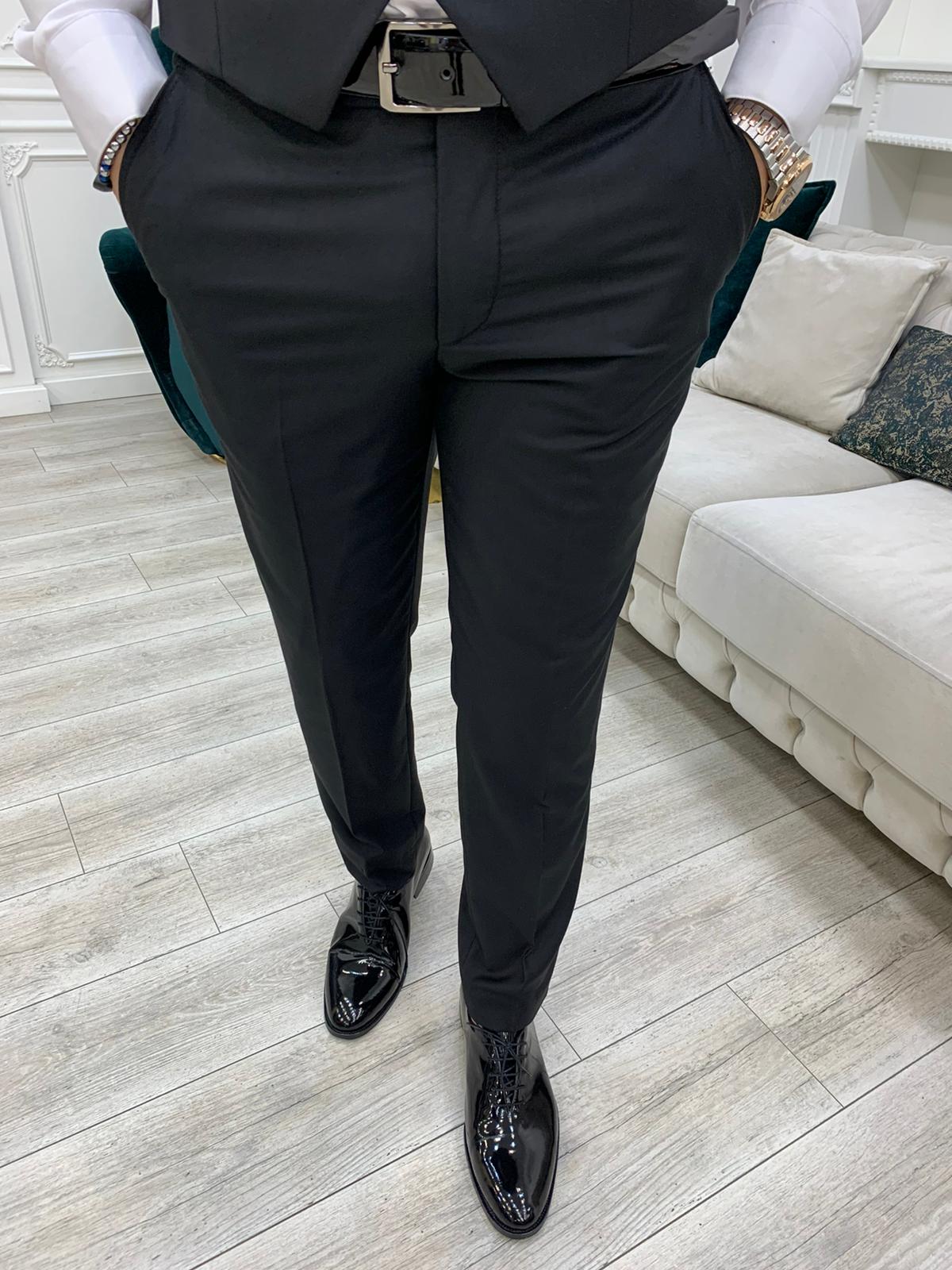 Lopez Navy Blue Slim Fit Tuxedo