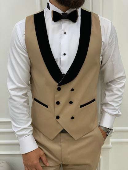 Mark Golden Slim Fit Velvet Peak Lapel Tuxedo