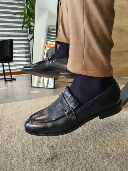 Torino Dark Blue Kilt Loafers