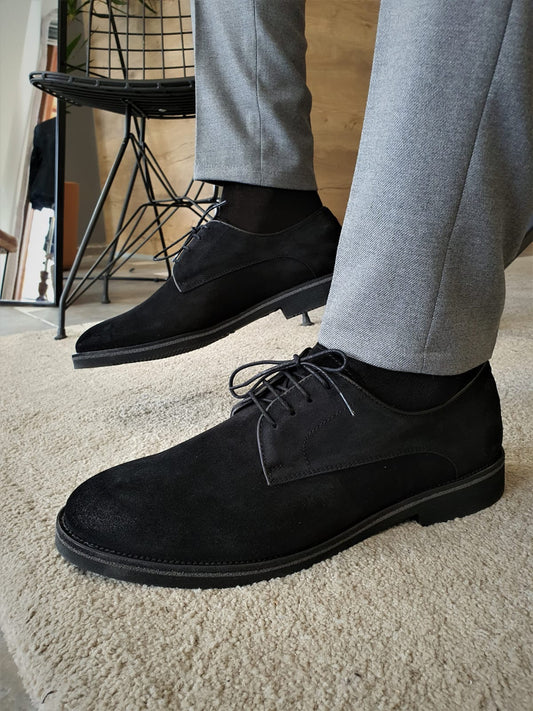 Torino Black Suede Derbys - Elegant Versatility
