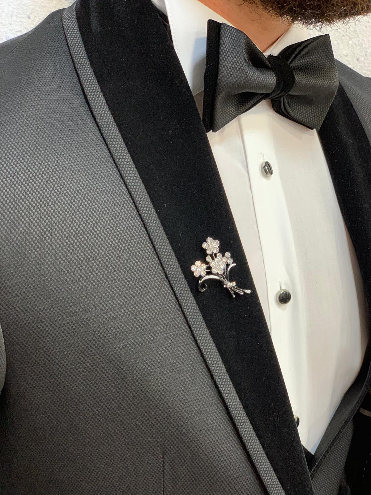 Acacia Black Slim Fit Tuxedo for Men