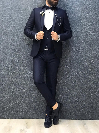 Lazio Navy Blue Slim-Fit Tuxedo