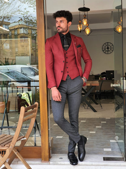 Henderson Claret Red Slim Fit Suit – Elegant Versatility for Every Occasion