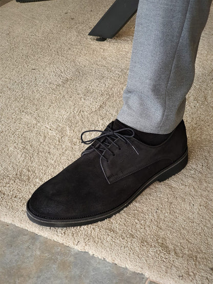 Torino Black Suede Derbys - Elegant Versatility