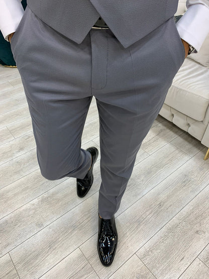 Acacia Gray Slim Fit Velvet Shawl Lapel Tuxedo