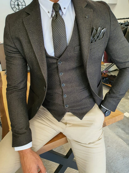 Henderson Khaki Slim Fit Suit - Elevate Your Elegance