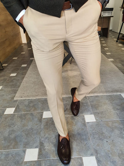 Henderson Beige Slim Fit Pants - Elevate Your Style with Versatile Comfort