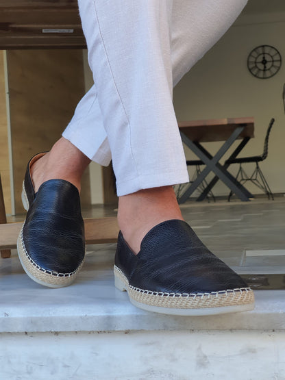 Stefano Black Slip-On Loafers - Elegant Leather Footwear