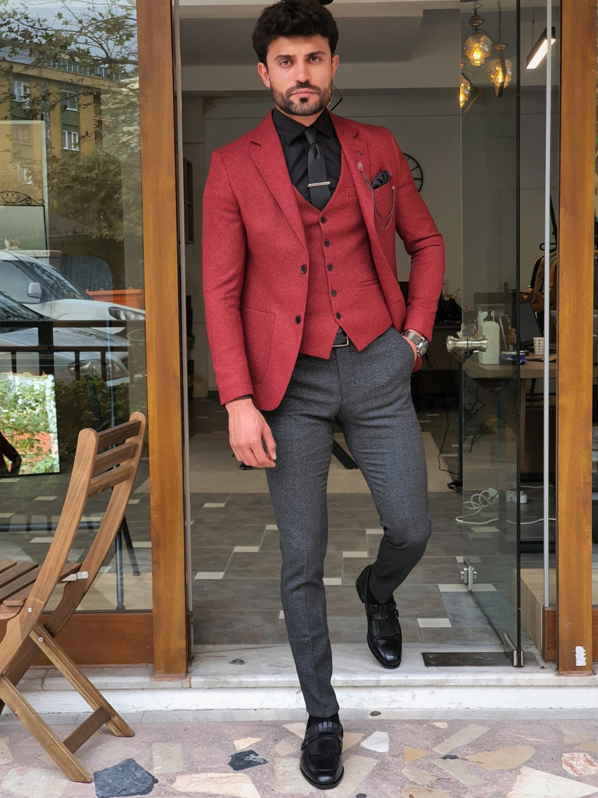 Henderson Claret Red Slim Fit Suit – Elegant Versatility for Every Occasion