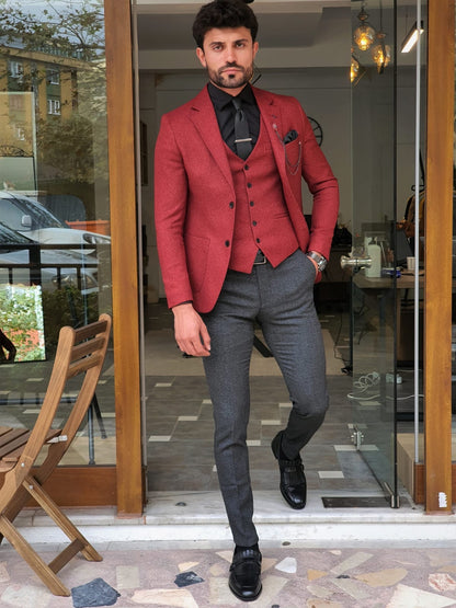 Henderson Claret Red Slim Fit Suit – Elegant Versatility for Every Occasion