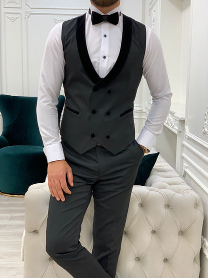 Wilson Black Velvet Shawl Lapel Tuxedo - Elevate Your Formal Attire