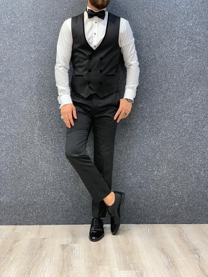 Acacia Black Slim Fit Tuxedo for Men