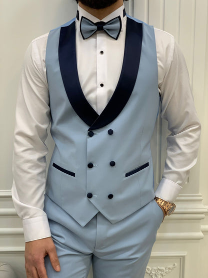 Perris Ice Blue Slim Fit Tuxedo