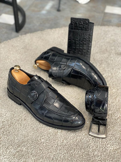 Louise Black Buckle Loafers - Elegant Leather Shoes for Every Occasion