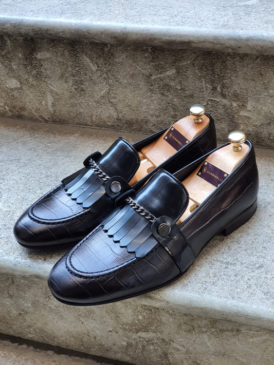 Reno Black Kilt Loafers
