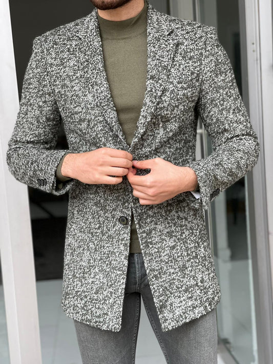 Melbourne Green Slim Fit Wool Long Coat: Sophisticated Style for Every Occasion