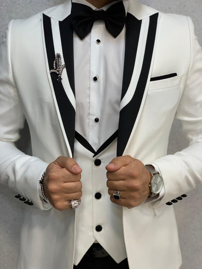 Lazio White Slim Fit Tuxedo for Men