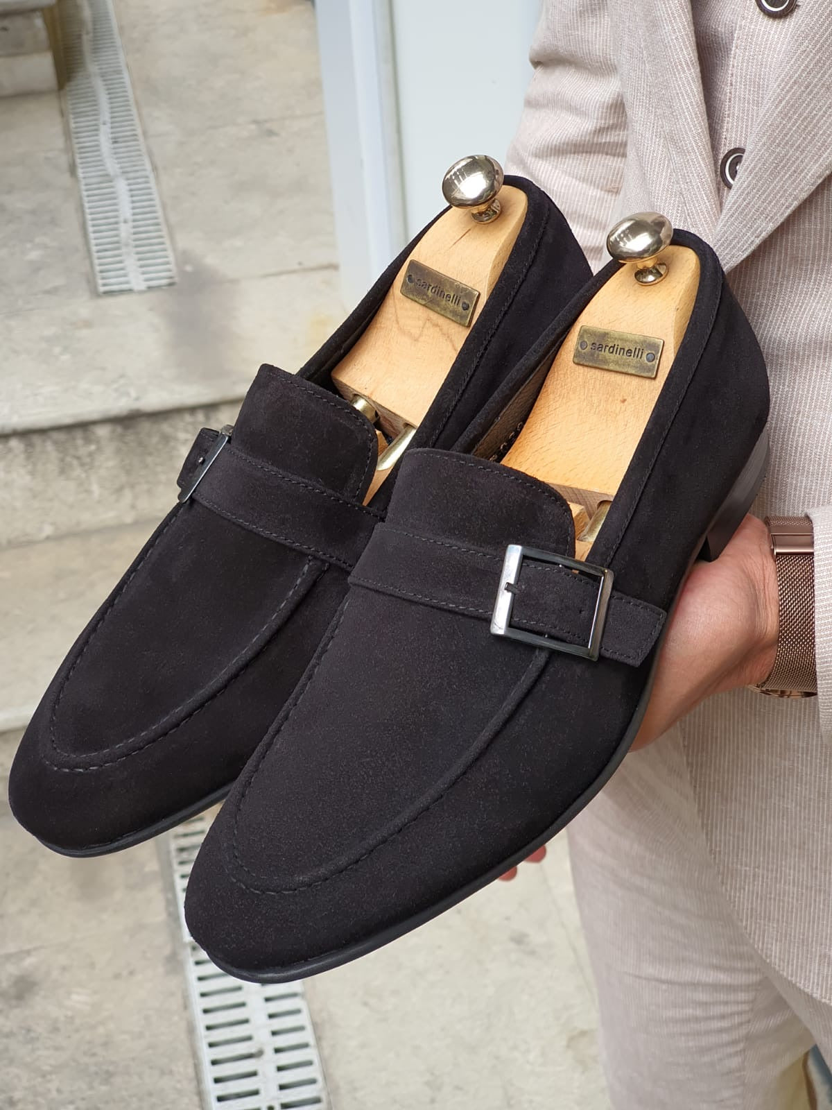 Henderson Black Suede Buckle Loafers: Elegant Comfort for Every Occasion