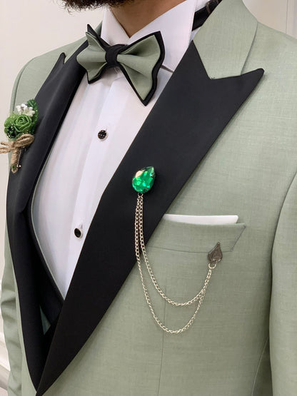 Perris Water Green Slim Fit Tuxedo