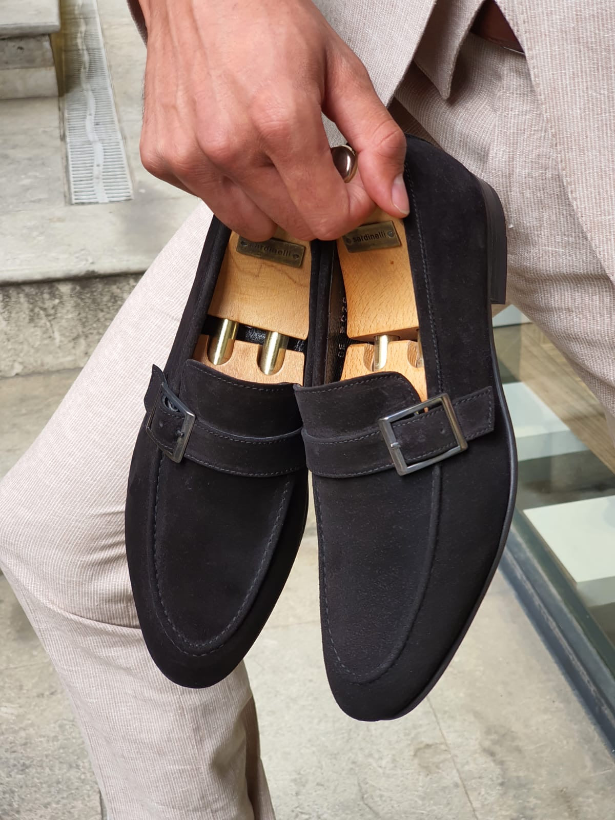 Henderson Black Suede Buckle Loafers: Elegant Comfort for Every Occasion