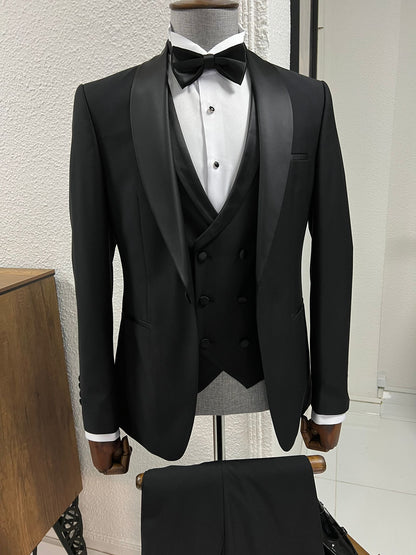 Lenzi Slim Fit Black Party Tuxedo for Men