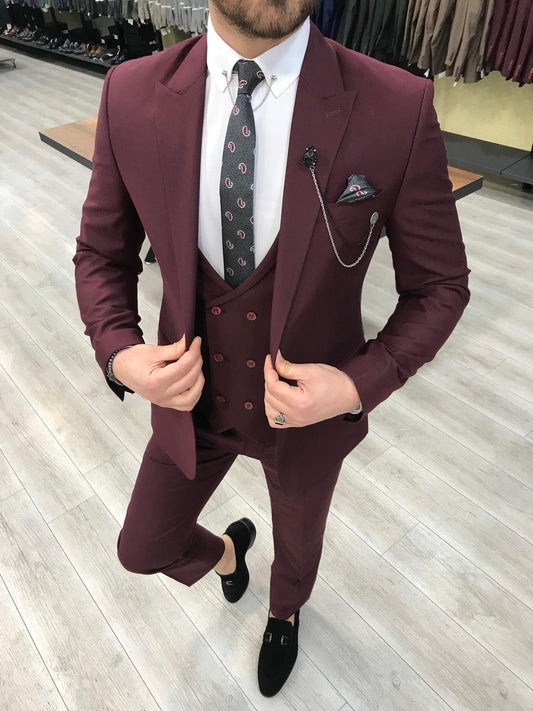 Louis Slim Fit Burgundy Suit - A Versatile Choice for Every Occasion