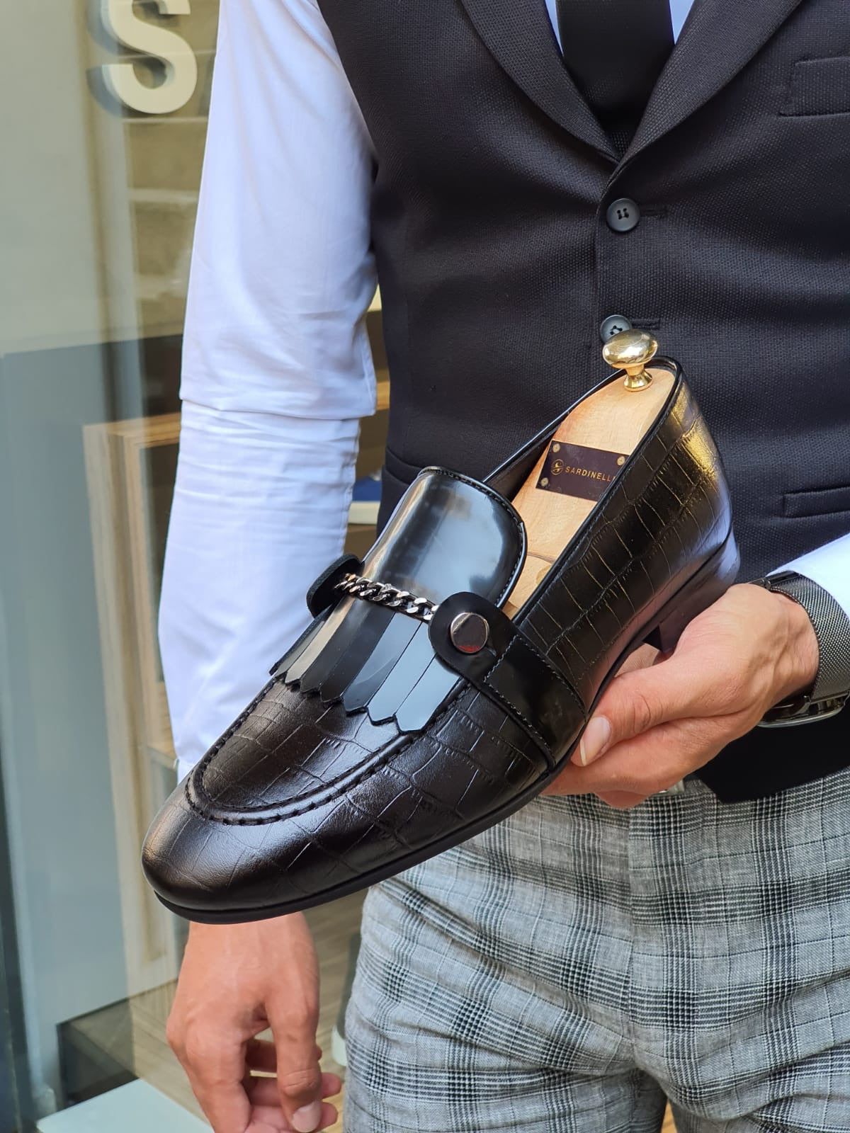 Reno Black Kilt Loafers
