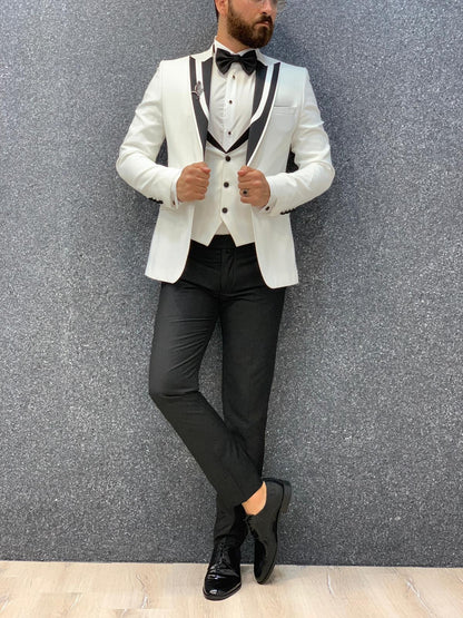 Lazio White Slim Fit Tuxedo for Men