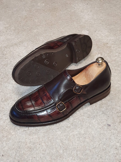 Montreal Brown Monk Strap Loafers for Men