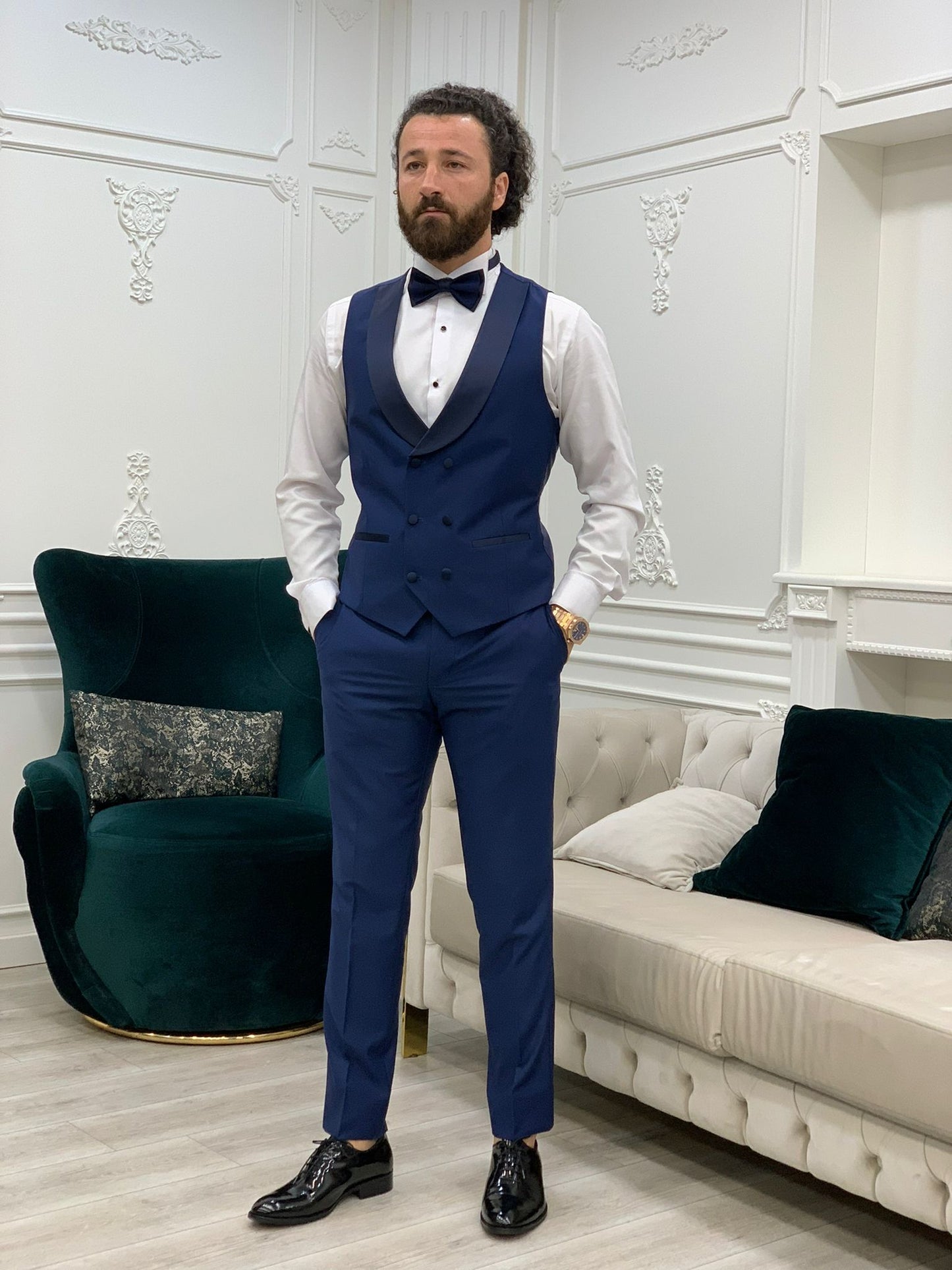 Perris Indigo Slim Fit Tuxedo - The Ultimate Formalwear Statement
