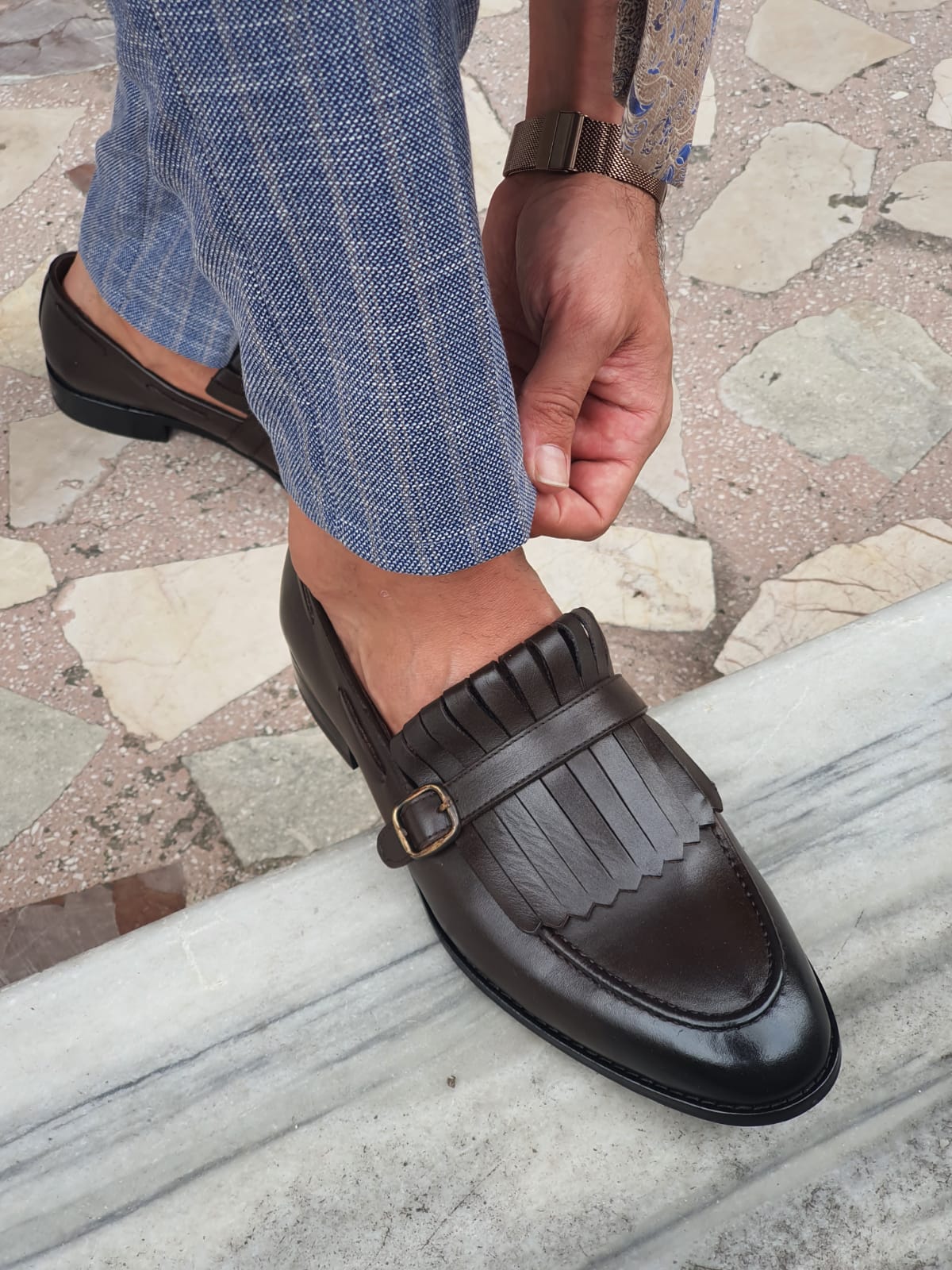 Jackson Brown Kilt Loafers - Elegant Leather Footwear for Any Occasion