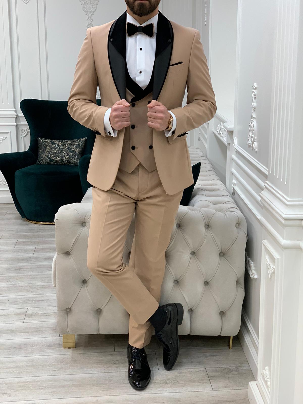 Eden Gold Slim Fit Velvet Shawl Lapel Tuxedo