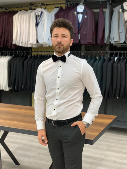 Genova Black Slim Fit Peak Lapel Tuxedo for Elegant Occasions