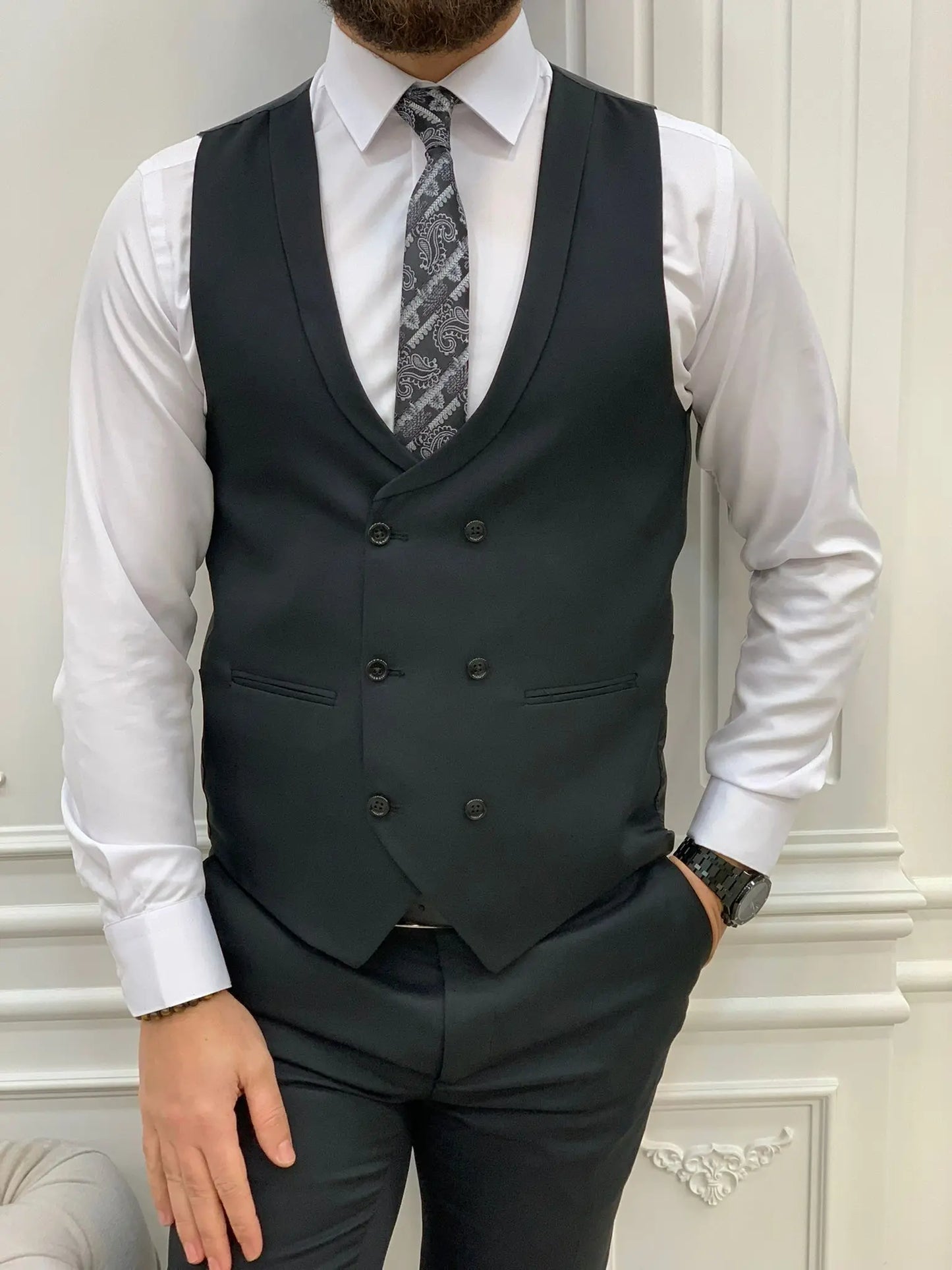 Stefano Black Slim Fit Suit brabion