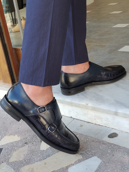 Montreal Navy Blue Monk Strap Loafers - Elegant Comfort for Every Occasion