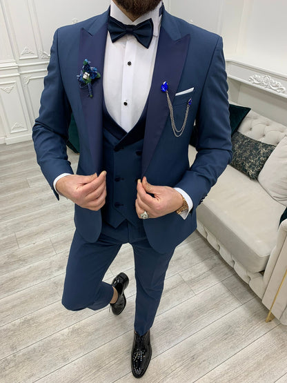 Perris Light Blue Slim Fit Tuxedo: Elevate Your Formal Style
