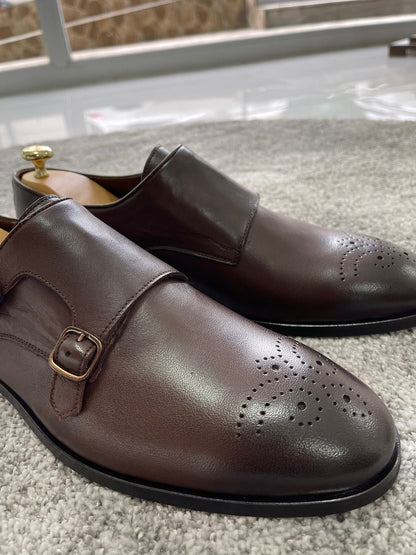 Remy Brown Double Monk Straps - Elegant Leather Shoes for Every Occasion
