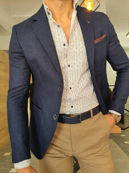 Torino Navy Blue Slim Fit Blazer: The Ultimate Versatile Jacket