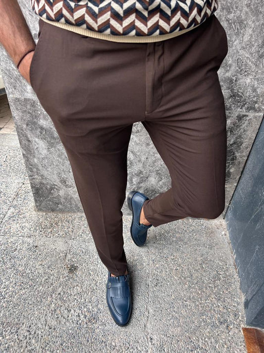 Sorento Dark Brown Slim Fit Pants