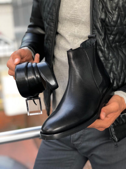 Aqua Black Chelsea Boots