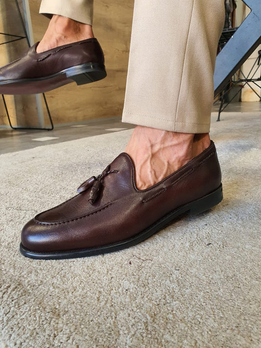 Torino Tassel Brown Loafers – Timeless Elegance in Leather